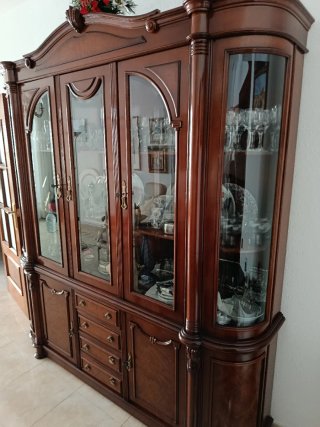 Vitrina Vintage Madera Maciza Cristal MUDANZA