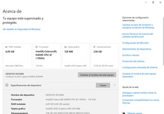 Placa base de portatil Asus R540MA Celeron 4GB RAM
