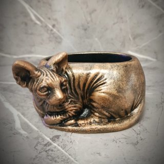Vaso Scultura Gatto Sphynx Statua Portaoggetti