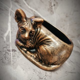 Vaso Scultura Gatto Sphynx Statua Portaoggetti