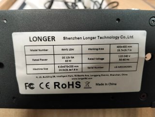 Grabador Láser LONGER RAY5 10W 400x400 mm