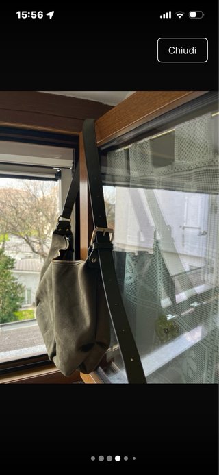 Borsa in suede verde oliva