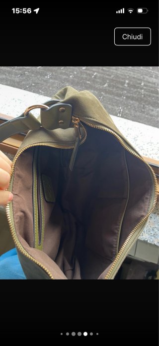 Borsa in suede verde oliva