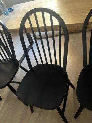 Sillas comedor/cocina negras (madera) juego de 4