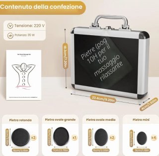 Set Hot Stone Massaggio 9 Pezzi Valigetta