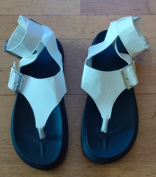 Sandalias romanas blancas plataforma talla 40