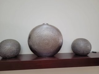 Conjunto Decoración Bolas Metal Plateado