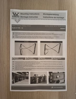 Elevalunas Van Wezel 0332261 Audi A3 (3 puertas)