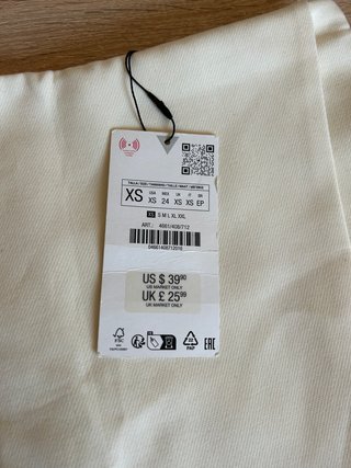 Falda pantalón Zara blanca Talla XS