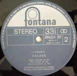 Johann Strauss Jr. Valzer LP Fontana