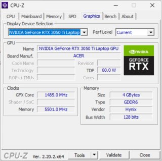 Acer Nitro 5 i7 32GB RAM RTX3050Ti