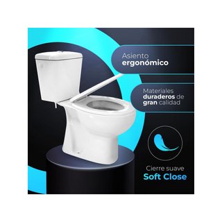 - Inodoro completo blanco moderno antibacteria