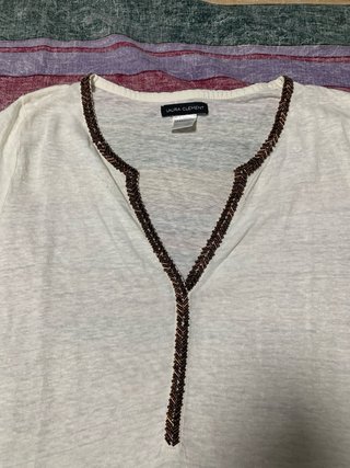 Camiseta LAURA CLEMENT blanca mujer