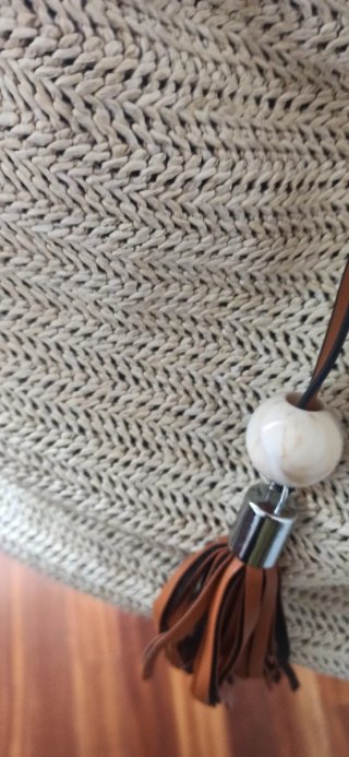 Bolso tejido beige 35x30 cm