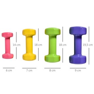 Juego 8 Mancuernas Vinilo 1-4kg