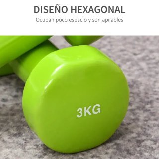 Juego 8 Mancuernas Vinilo 1-4kg