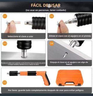 Pistola Remachadora Clavos Maletín