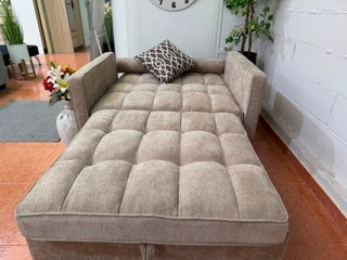 Sofá Cama Beige 2 Plazas Tela