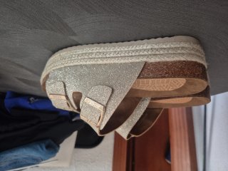 Sandalias Mustang Plataforma Glitter Hebillas