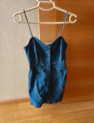 Vestido tejano con botones