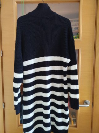 Vestido de rayas negro y blanco talla 2XL
