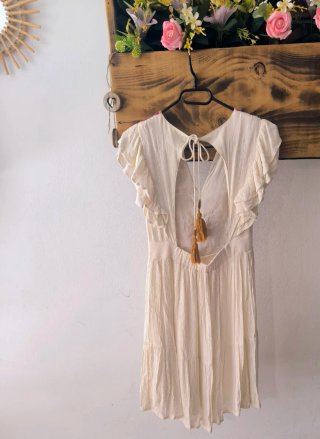 Vestido blanco boho bordado
