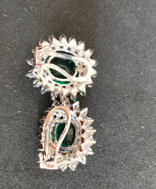 Conjunto Vintage Anillo y Pendientes Verde