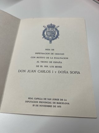 Invitación coronación Reyes España