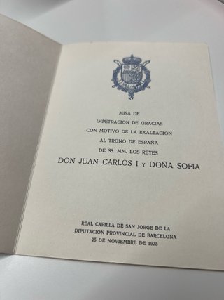 Invitación coronación Reyes España
