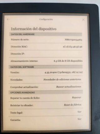 Lettore di libri Kobo Nero