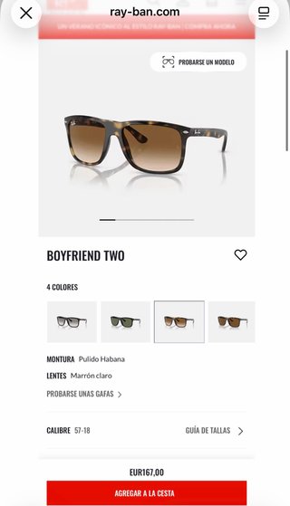 Gafas de sol Ray-Ban RB4547 Boyfriend