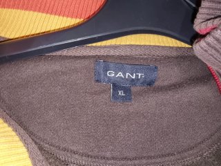 Chaqueta Gant Marrón Cremallera Roja