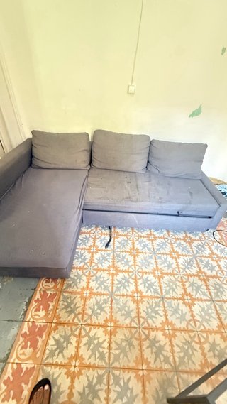 Sofá Cama Gris Beige Tela