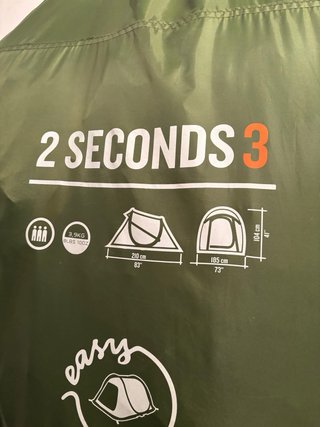 Tienda campaña 2 Seconds 3 personas