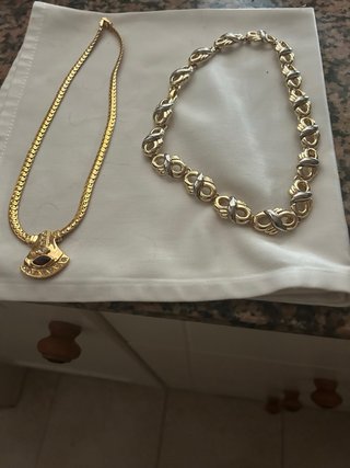 2 Collares Dorados Tipo Gargantilla