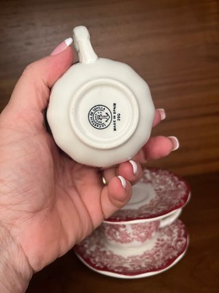 Vajilla Cartuja Porcelana Roja y Blanca