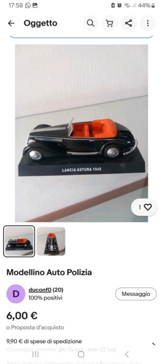 Modellino Polizia Lamborghini Gallardo 1/43