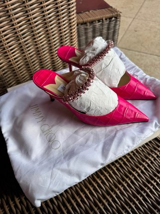 Jimmy Choo Bing Fucsia Cocodrilo Originales