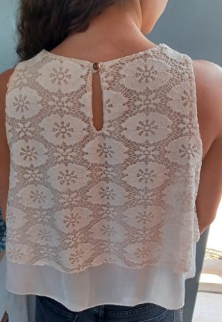 Blusa pizzo bianca