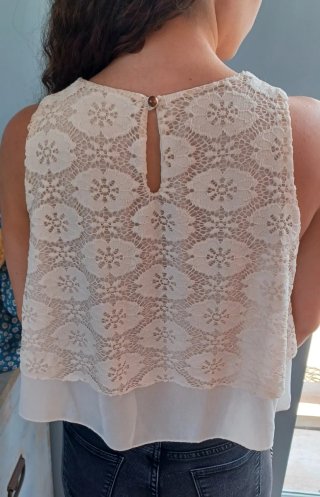 Blusa pizzo bianca