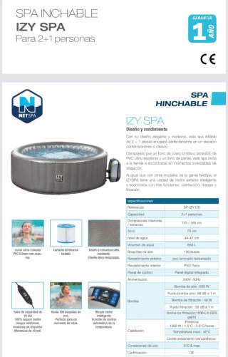 Jacuzzi Hinchable IZY SPA Gris