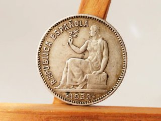 Moneda Plata 1 peseta 1933 *3*4 República española