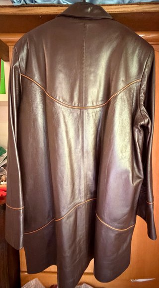 Abrigo Piel Vintage Marrón Talla L