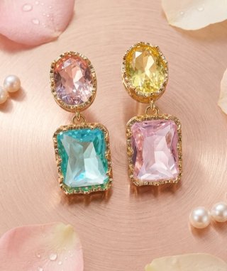 Orecchini donna con cristalli colorati