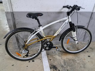 Bicicleta Montaña Mujer Blanca y Dorada