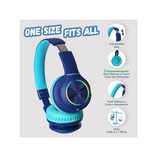 PowerLocus auriculares bluetooth niños luces LED