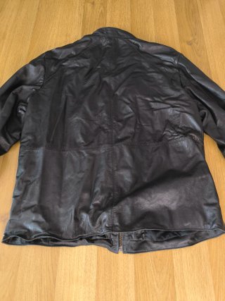 Chaqueta de cuero hombre negra