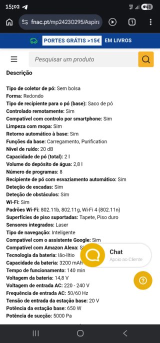 Aspirador Robô Cecotec Modelo 11090
