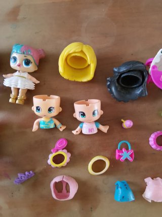 Lote Muñecas Pin y Pon LOL con Accesorios y coche