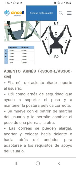 Andador infantil especial necesidades